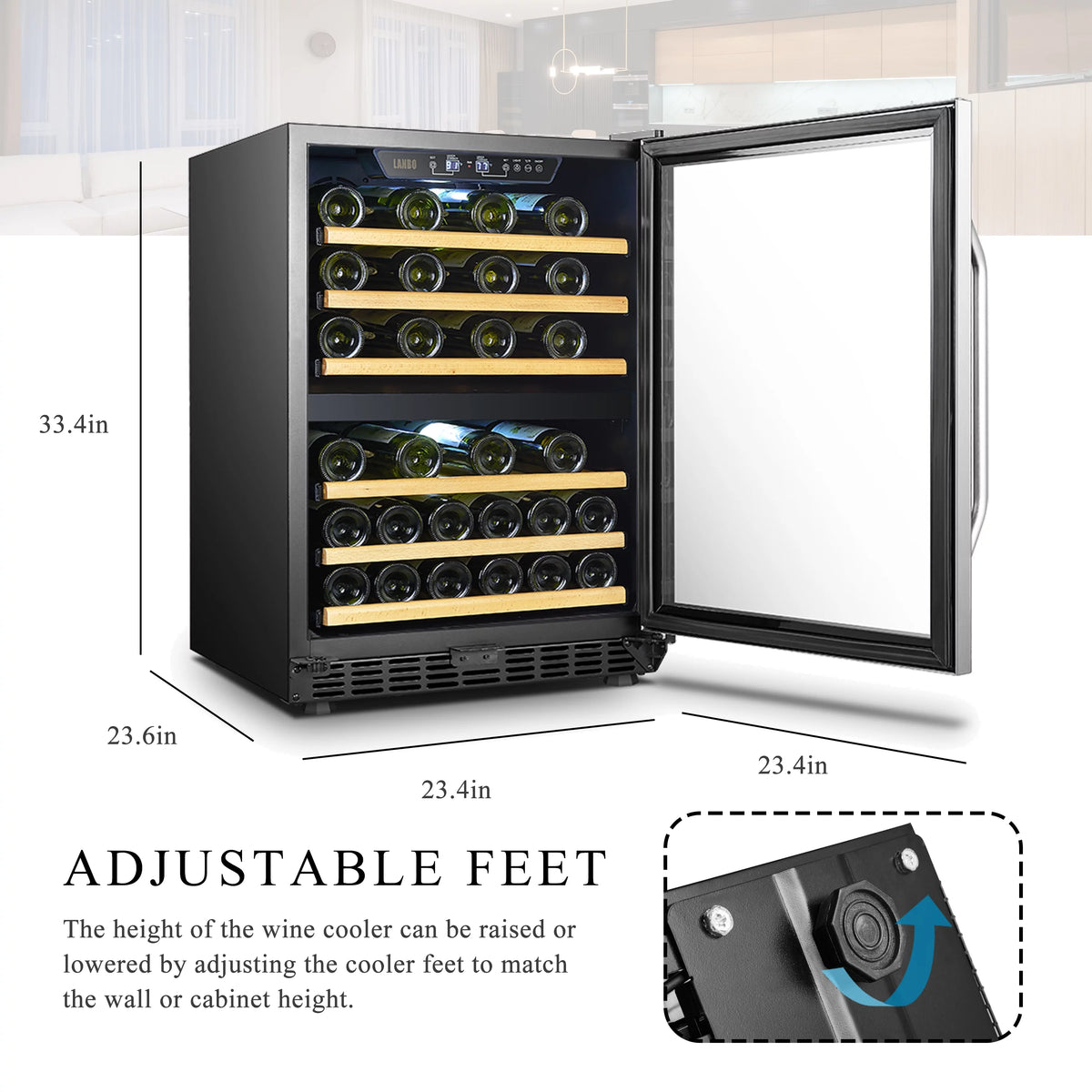 24 inch 44 Bottle Dual Zone Wine Cooler Q4937