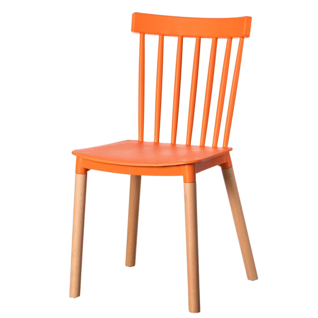 Plastic Dining Chair with Beech Wood Legs B8648