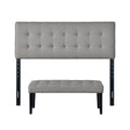 Queen Size Tuft Headboard and Bench V698