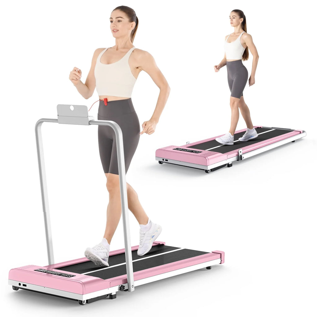 2 in 1 Folding Treadmill 265 lbs Gray T902
