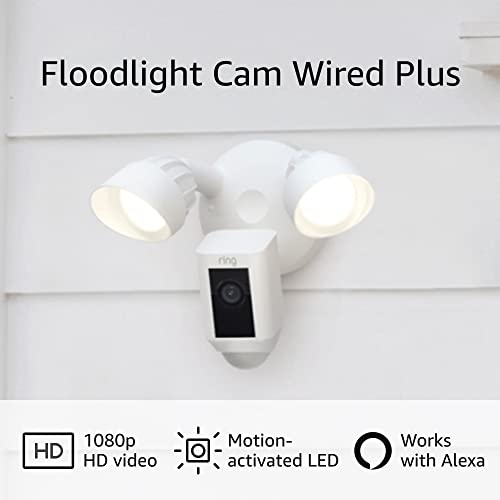 White Floodlight Cam with motion-activated 1080p HD video R874