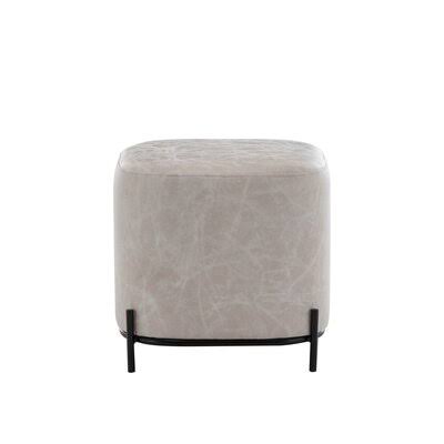 Distressed Tan Faux Leather Square Cube Ottoman H288
