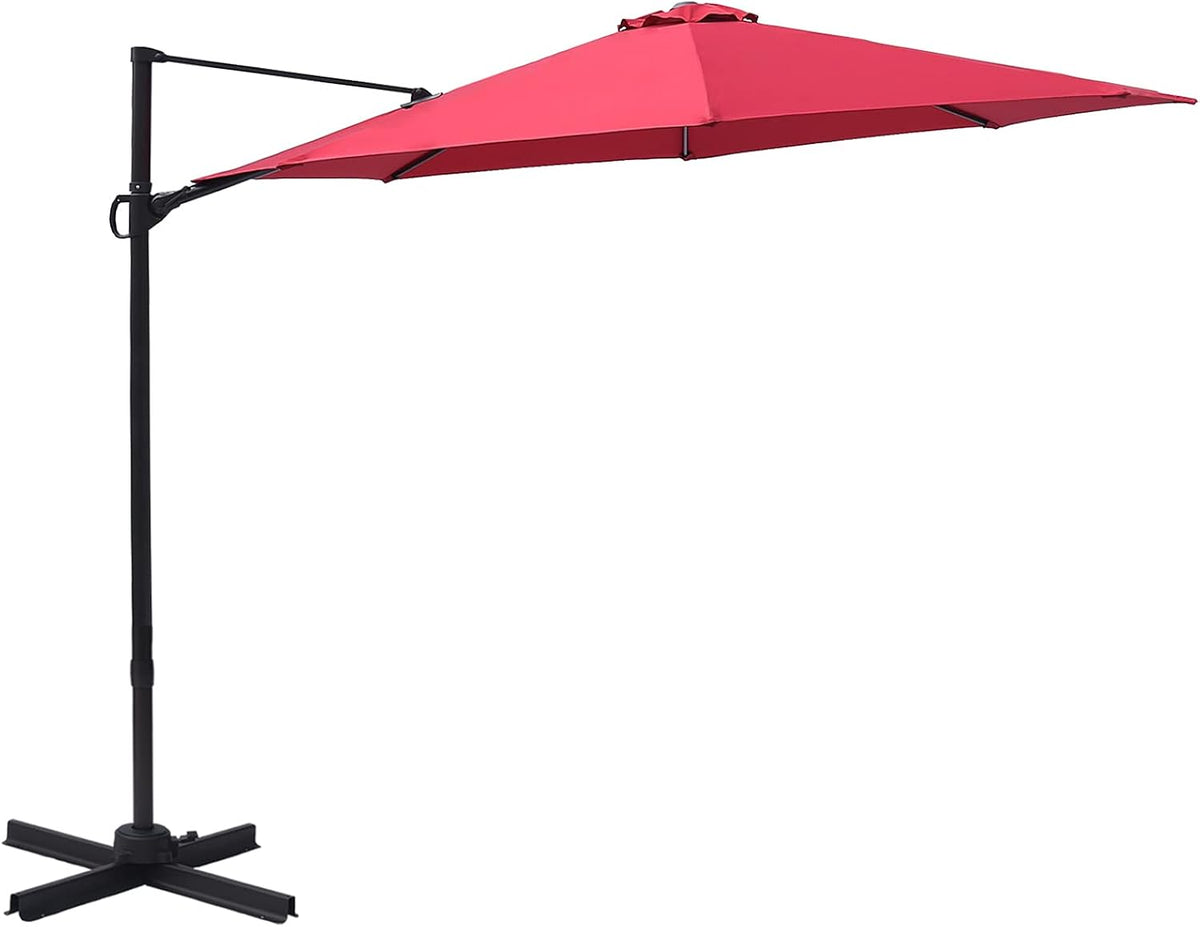 10 Feet Outdoor Cantilever Offset Patio Umbrella and Stand F912957