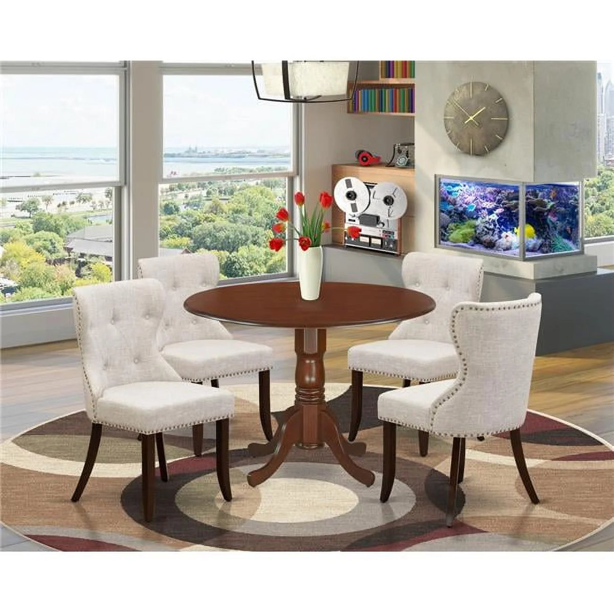 Mahogany Doeskin Dining Room Table Set of 4 R802774