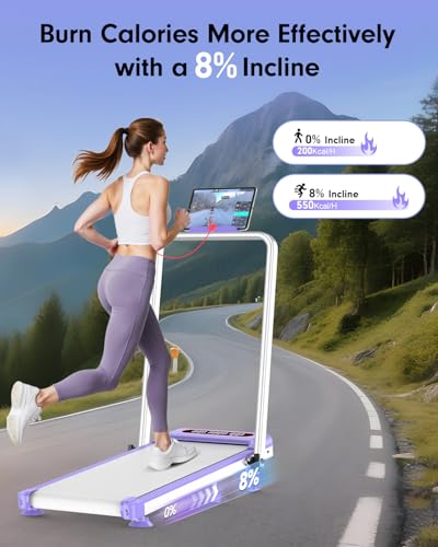 3.5HP Portable Treadmill with 8% Incline & Handle Bar C4570