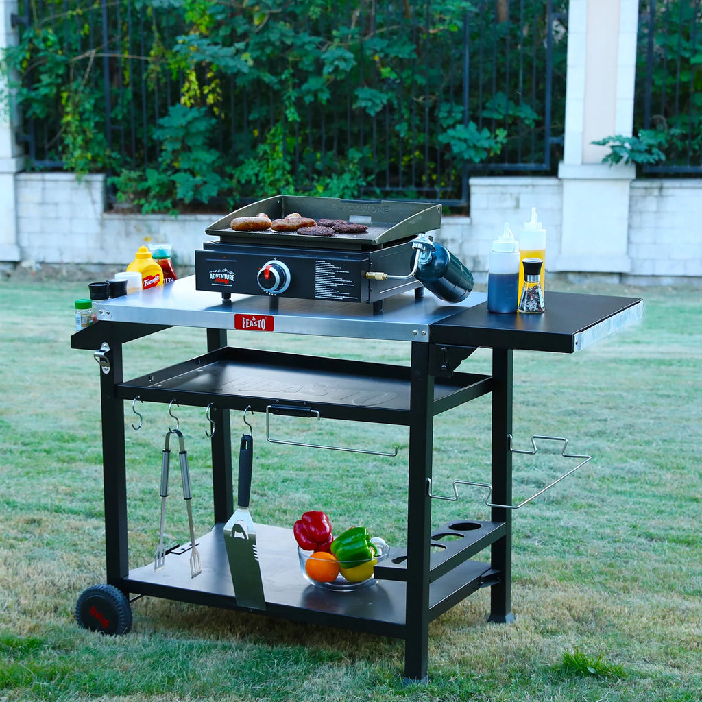 Stainless Steel 3-Shelf Movable Food Prep Cart Table D971