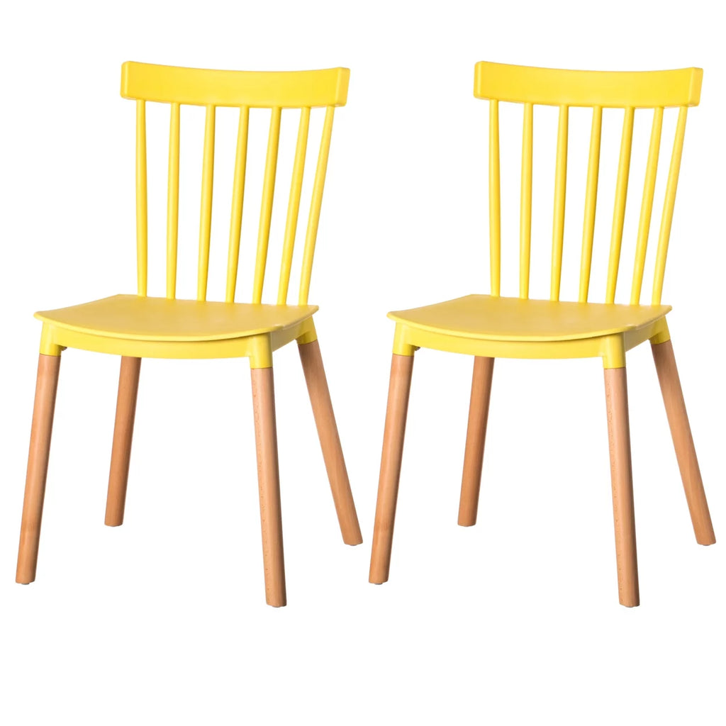 Plastic Dining Chair with Beech Wood Legs B8648