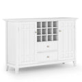 White Solid Wood Sideboard Buffet and Wine Rack F77106