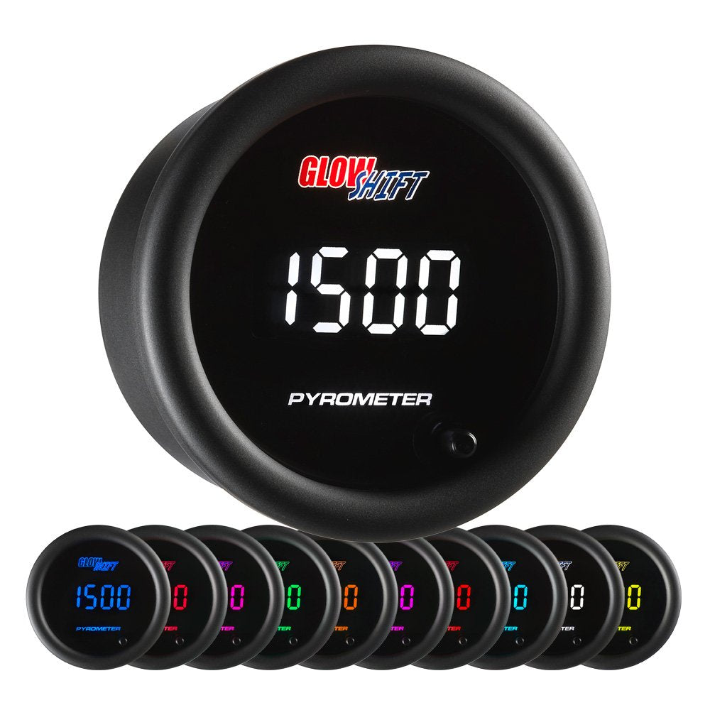 10 Color Digital 2200 F Pyrometer EGT Gauge Kit with Type K Probe D741