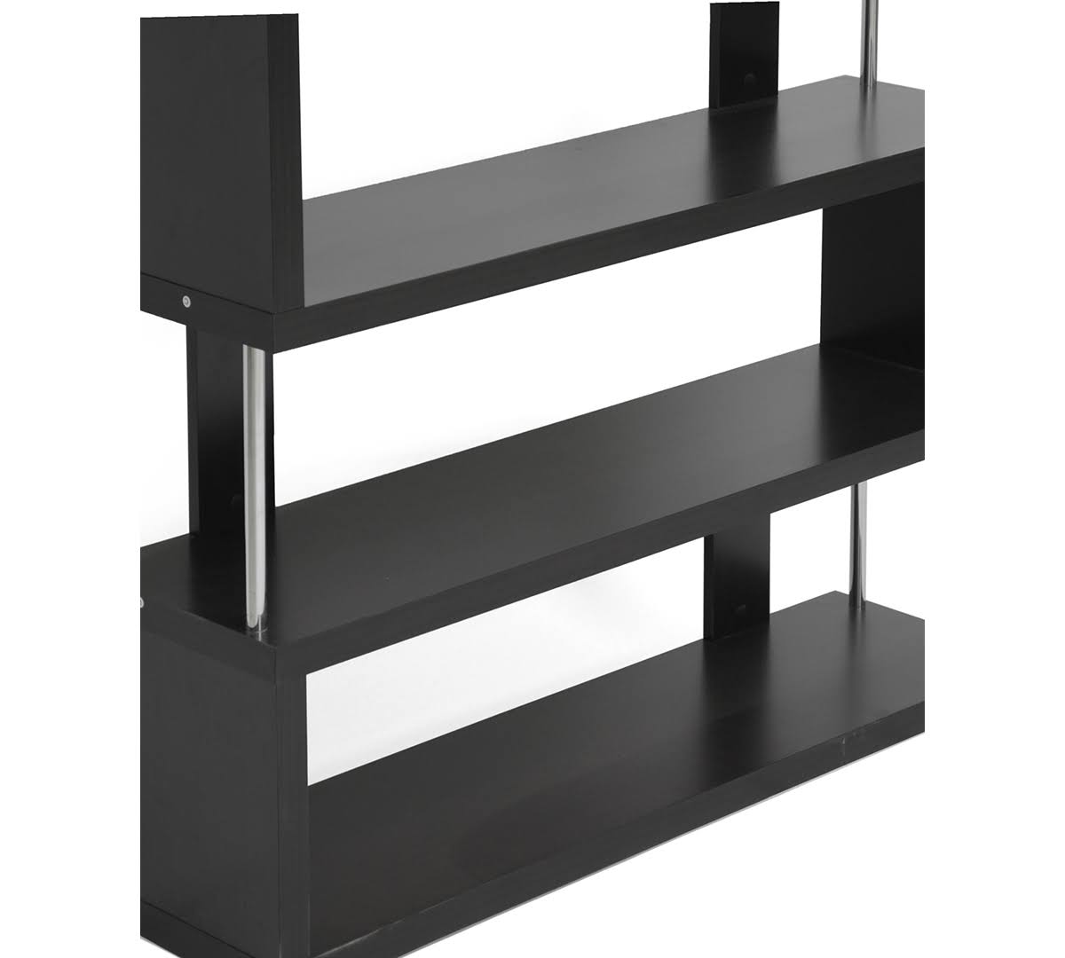 Dark Brown Three-Shelf Modern Bookcase U188