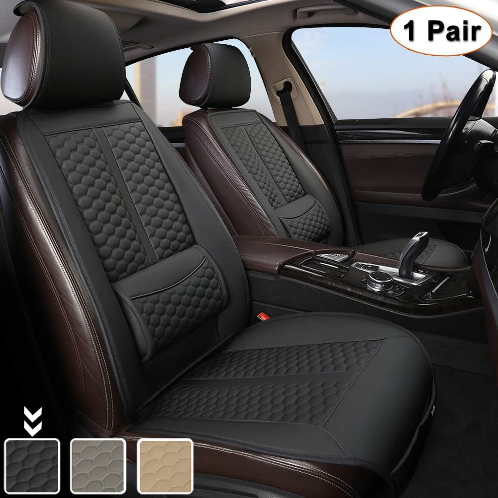 Black Car Seat Cover with Lumbar Support and Headrest Cover C327683