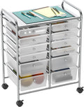 Utility Cart with 12 Drawers Rolling Storage Organizer O6430
