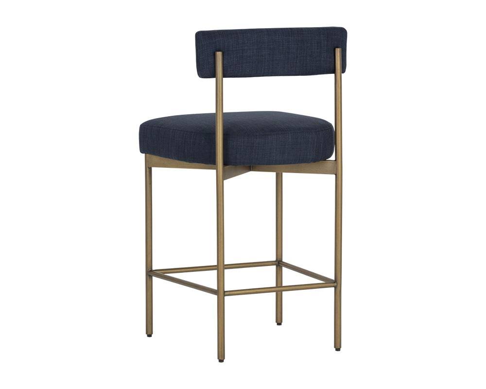 Antique Brass Arena Navy Counter Stool V968770