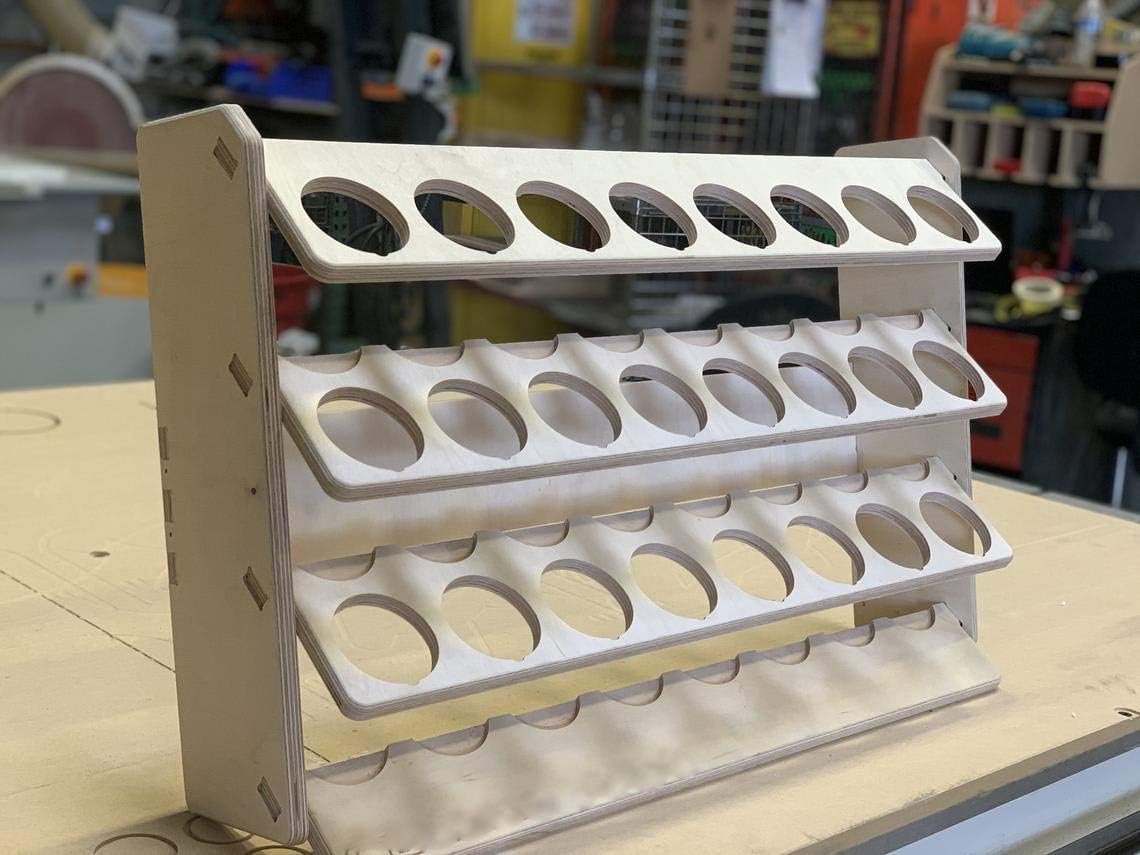 24-Slot Plywood Spray Can Lube Holder Storage Rack B598035