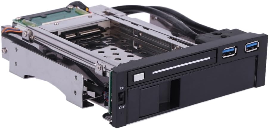 Dual Bay 3.5 + 2.5 Inch SATA III Hard Drive SSD Tray Caddy Internal Mobile Rack Enclosure Docking Station with USB 3.0 Port Hot Swap Pack of 2 U754