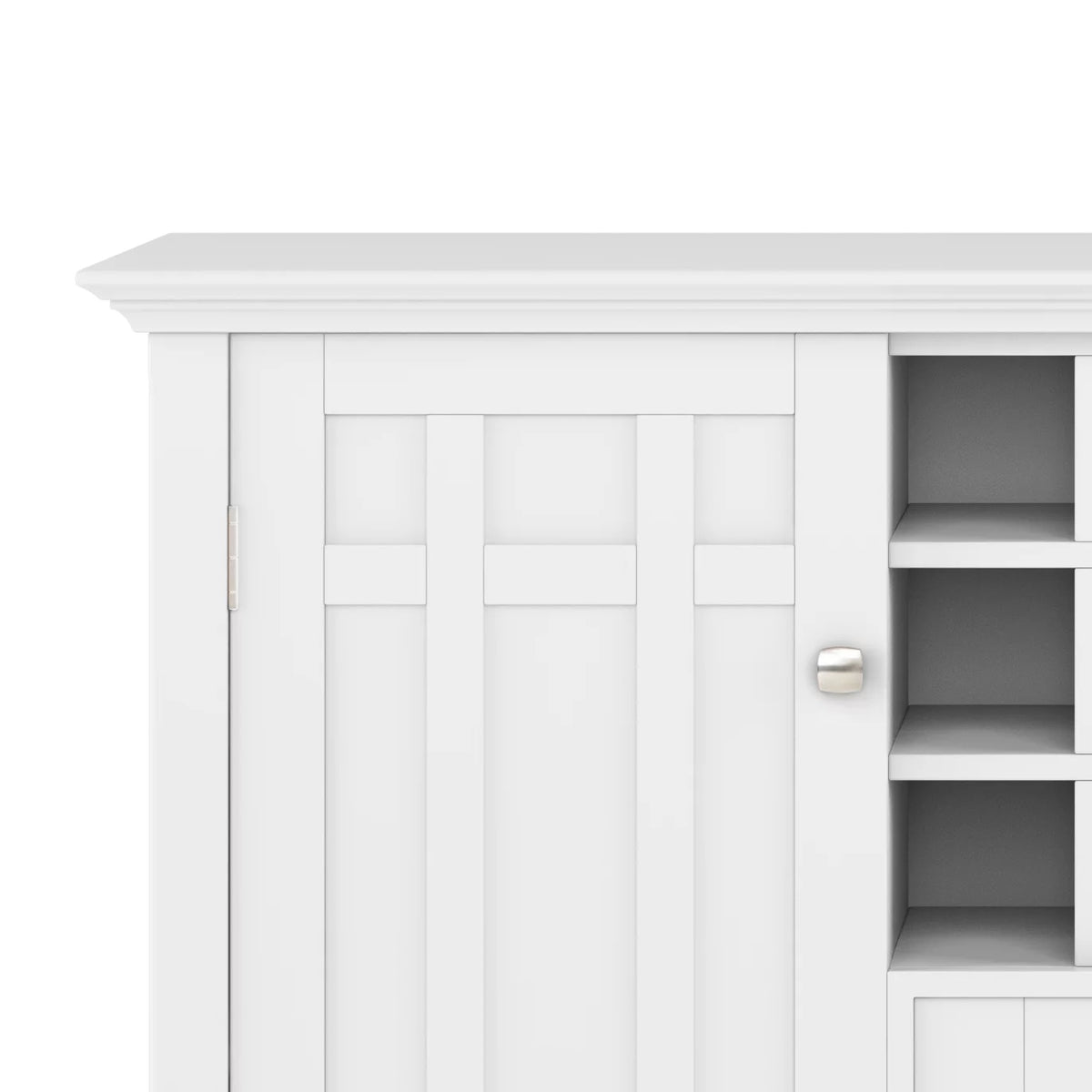 White Solid Wood Sideboard Buffet and Wine Rack F77106