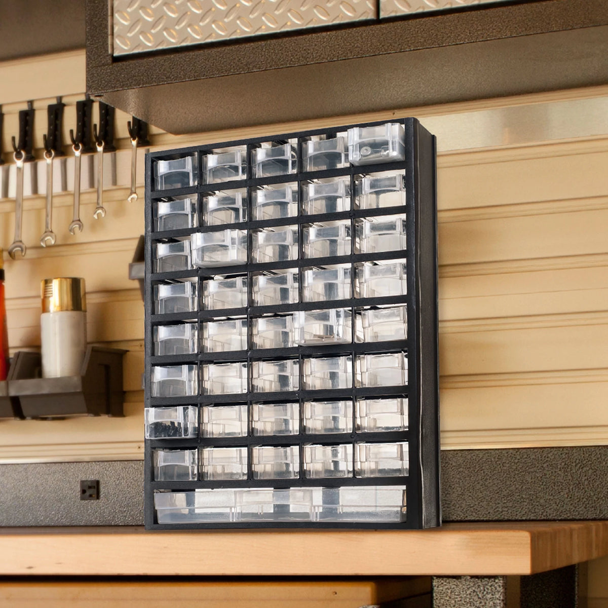 Black 41 Compartment Plastic Storage Drawers S487
