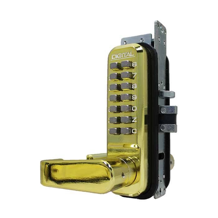 Mechanical Keyless Narrow Stile Lever Handle Lock with Passage Function and Double Sided Combination Y1590