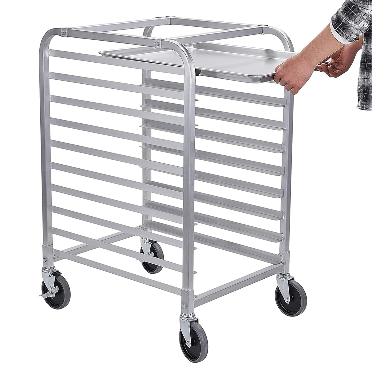 10 Tier Aluminum Bun Pan Rack with Wheels G760204
