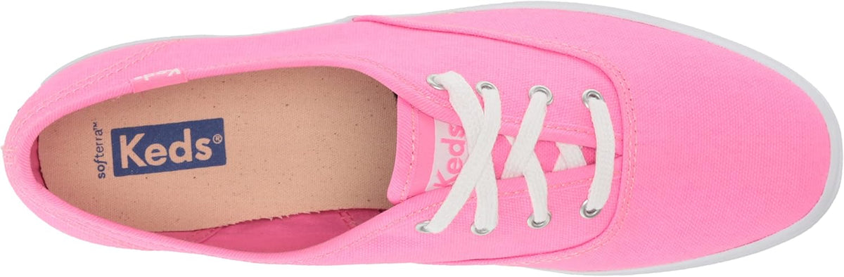 Neon Pink Canvas Lace Up Sneaker R708814