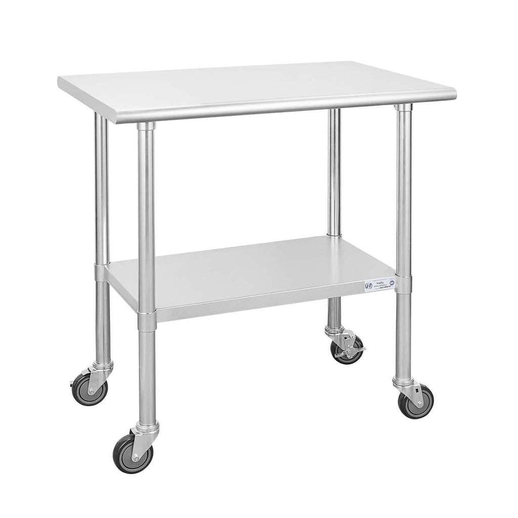 Stainless Steel Table 30 x 48 Inches with Caster Wheels B509