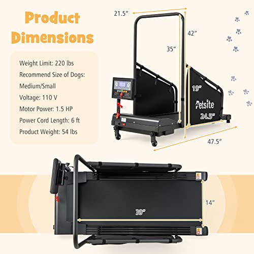 Dog Treadmill with LCD Display Screen, 220 LBS U956038