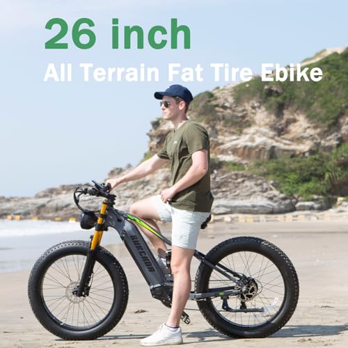 1000W 48V 30AH 26''x4.0 Inch Fat Tire Full Suspension Electric Bike B79308