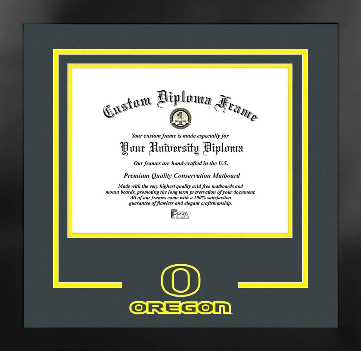University of Oregon Spirit Diploma Black Frame G7313