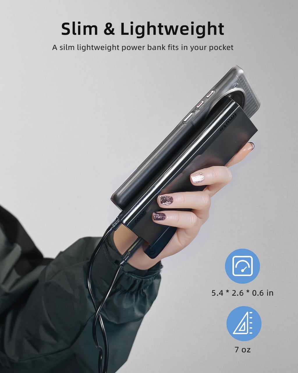 Slim 10000mAh USB C Power Bank F639841