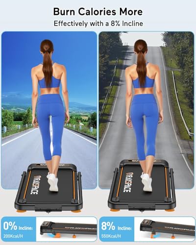 3.5HP Portable Treadmill with 8% Incline & Handle Bar C4570