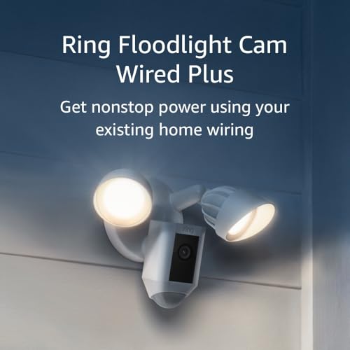White Floodlight Cam with motion-activated 1080p HD video R874