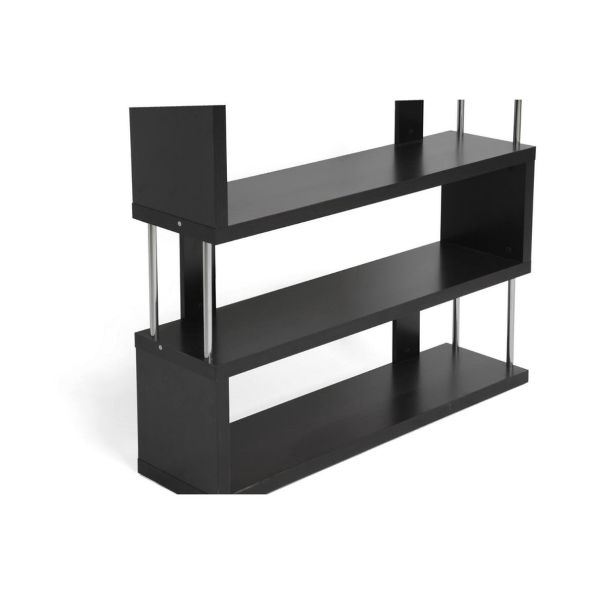Dark Brown Three-Shelf Modern Bookcase U188