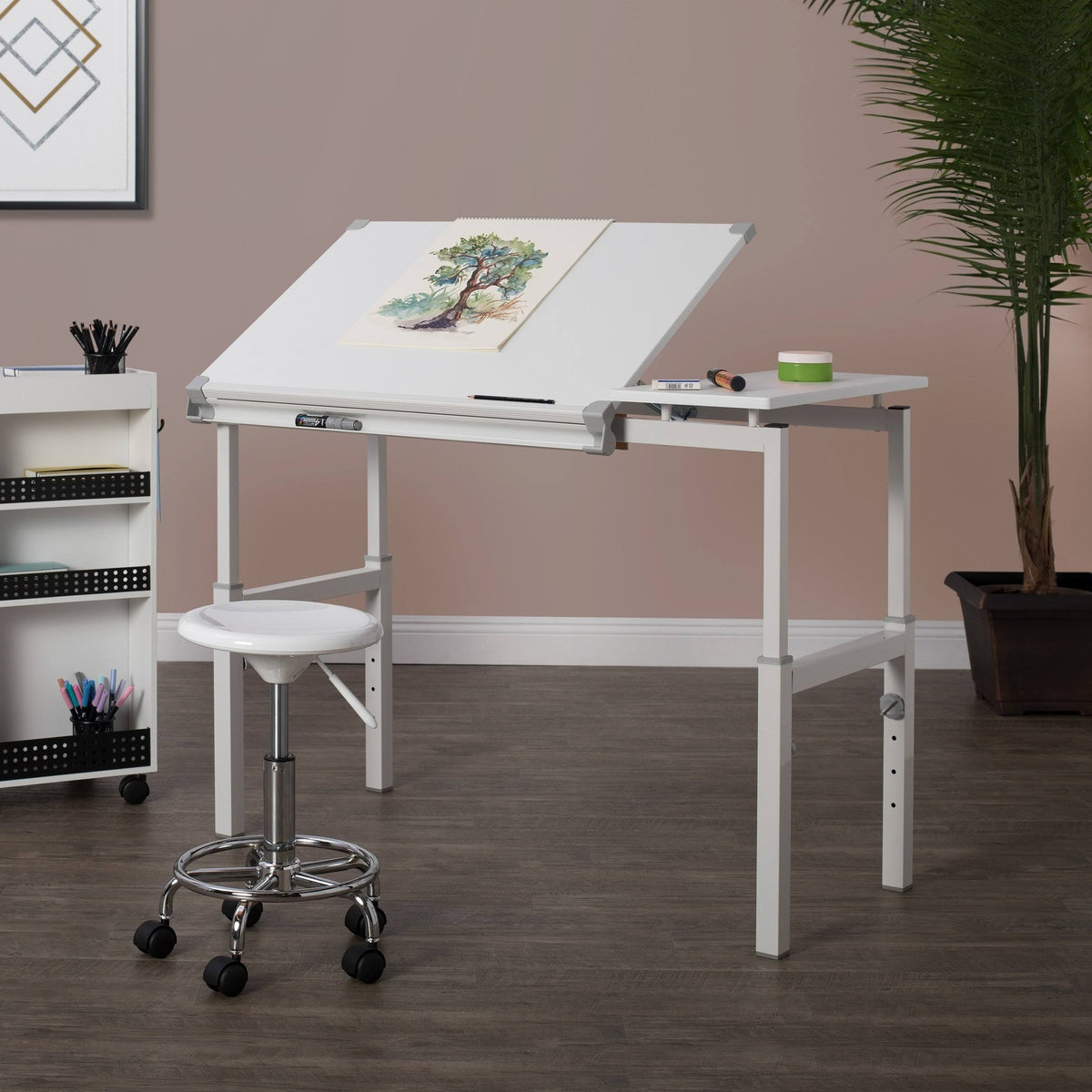 White/Gray Drafting Table G795511