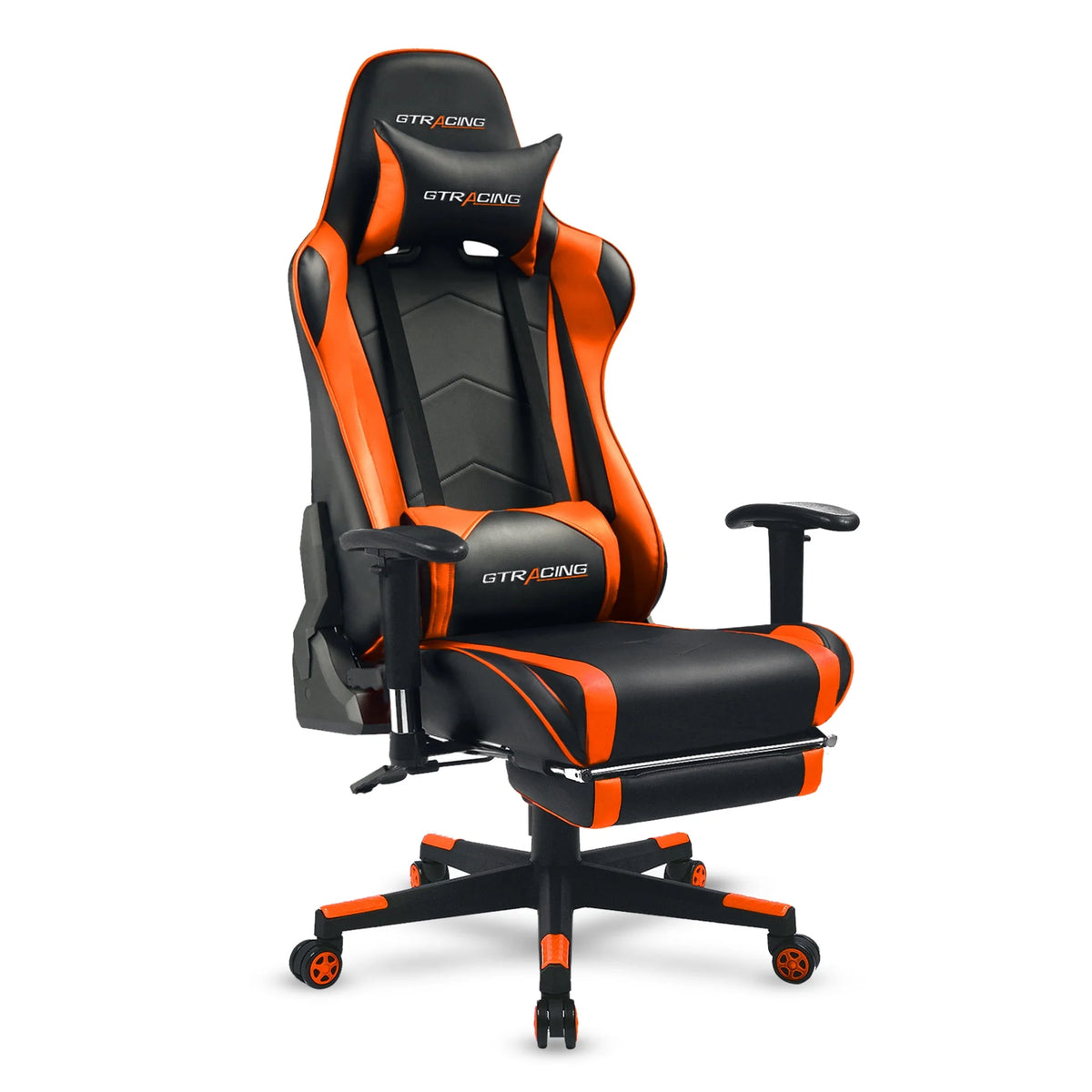 Red PU Leather Gaming Chair with Footrest G3175