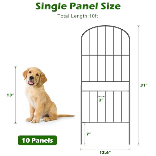 10 Pack Metal Garden Fence Panels B315979