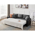 Linen Reversible Sleeper Sectional Sofa with Storage and 2 Stools Steel Gray X554