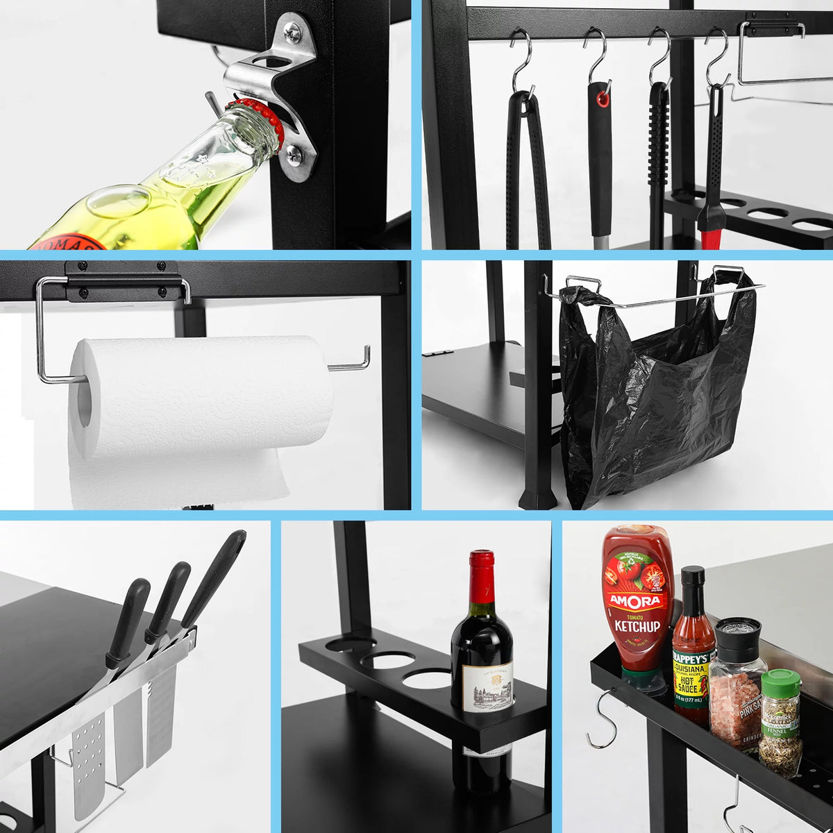 Stainless Steel 3-Shelf Movable Food Prep Cart Table D971