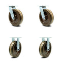 5" x 2" Brown Wheel Swivel Top Plate Caster, Pack of 2 G44983