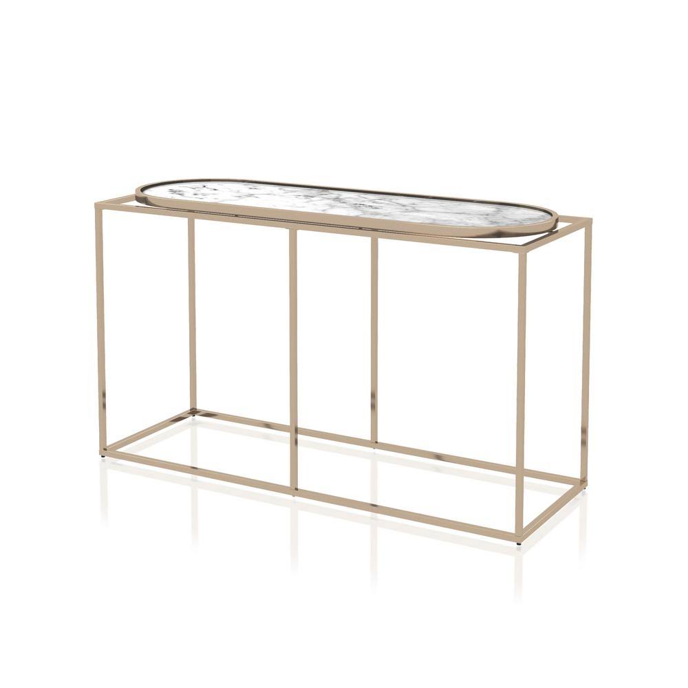 White Rectangle Composite Console Table P39224