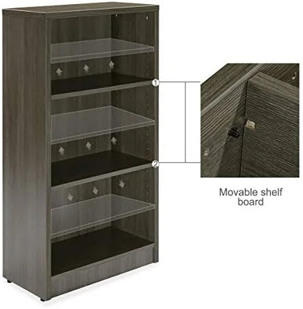 Black 3-Layers Wood Bookcase S570368
