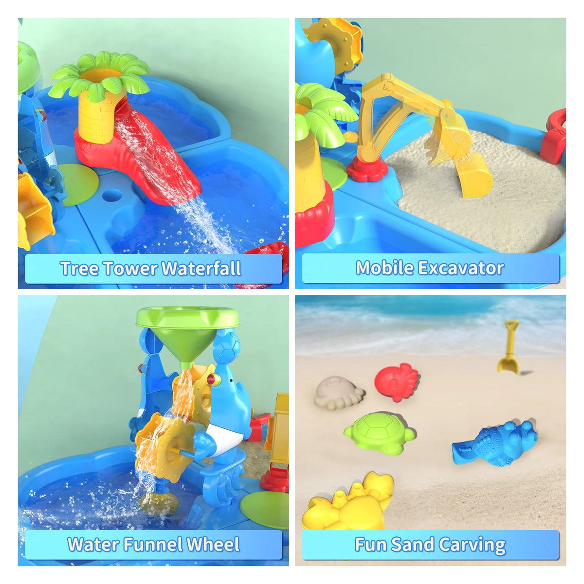 4 in 1 Sand and Water Play Table for Toddlers J839849