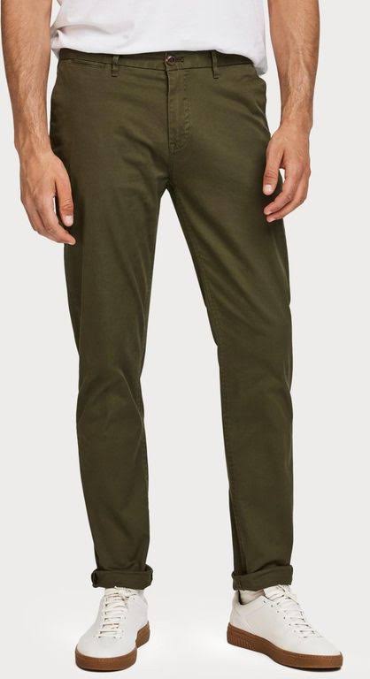 Green Stretch Cotton Chinos B704