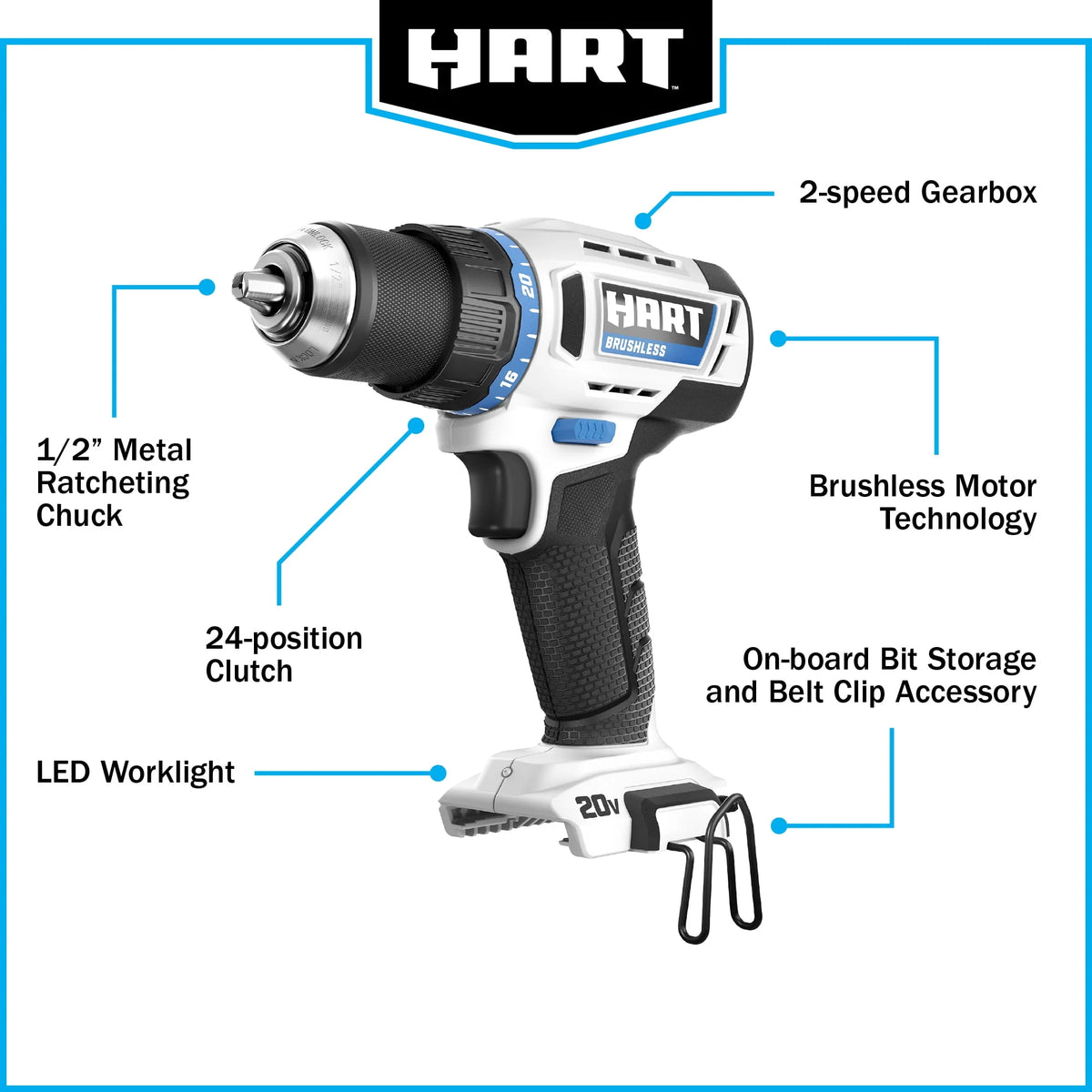 20-Volt Brushless 1/2-inch Drill/Driver Kit F90673