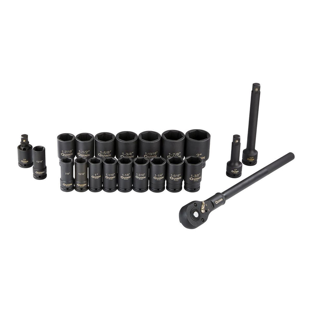3/4 in. Drive SAE Ratchet and Deep Impact Socket Set, 21-Piece I760