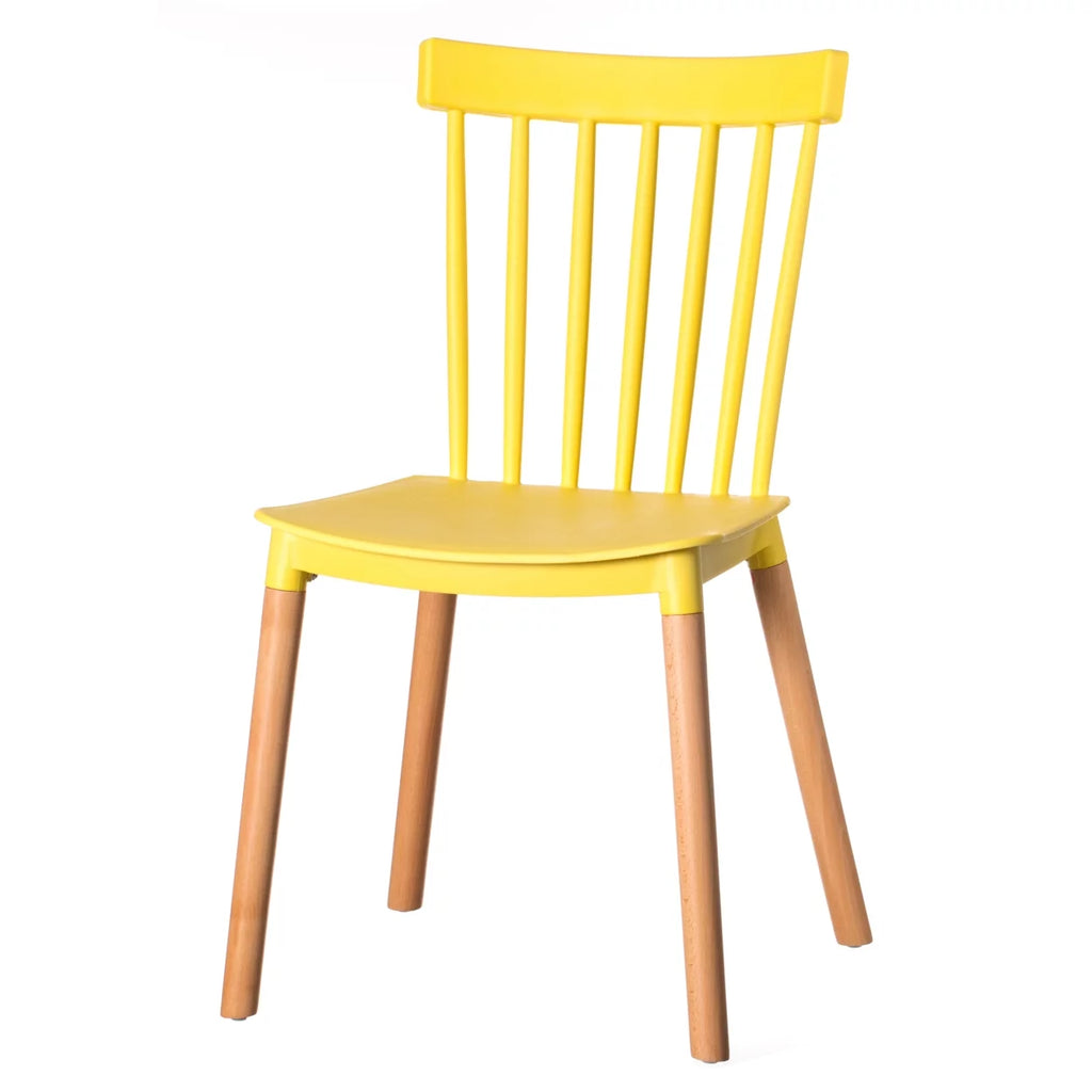 Plastic Dining Chair with Beech Wood Legs B8648