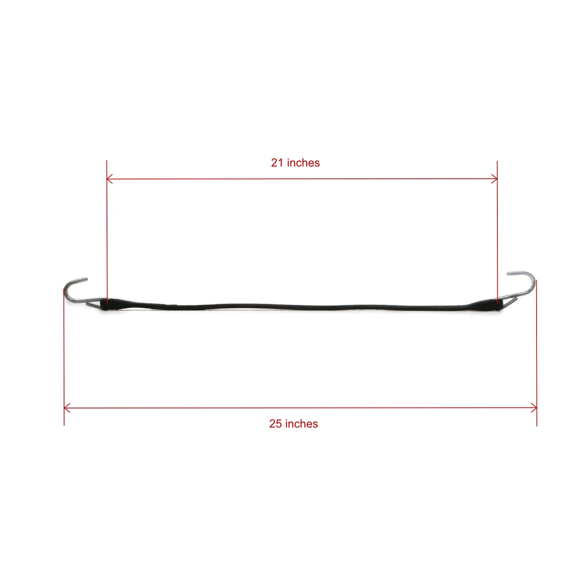 10 pcs 21" Rubber Straps Tarp Bungee Steel S Hooks Tie Down Cord B218