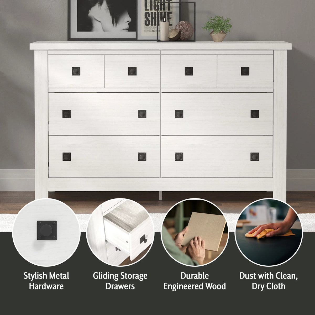 6 Drawer Driftwood Gray Dresser O228643