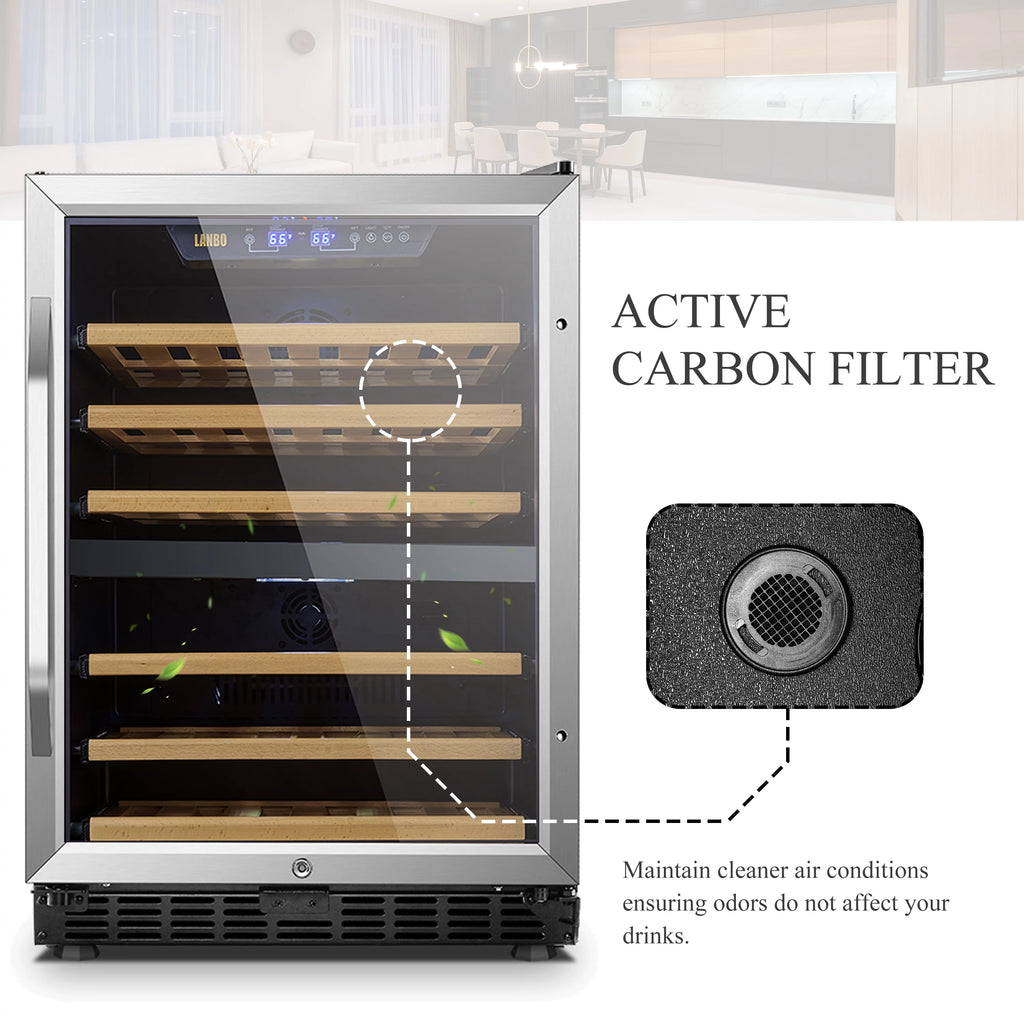 24 inch 44 Bottle Dual Zone Wine Cooler Q4937
