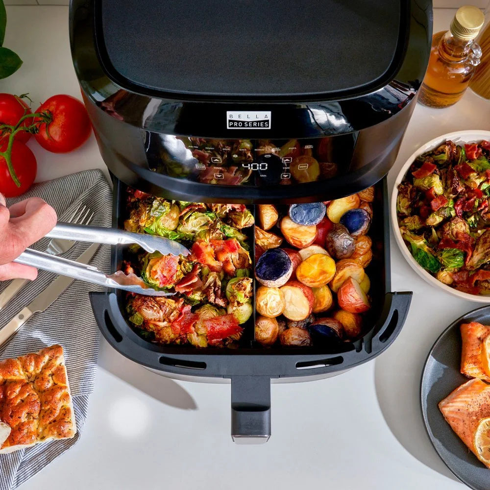 8-qt. Digital Air Fryer with Divided Basket Black E677