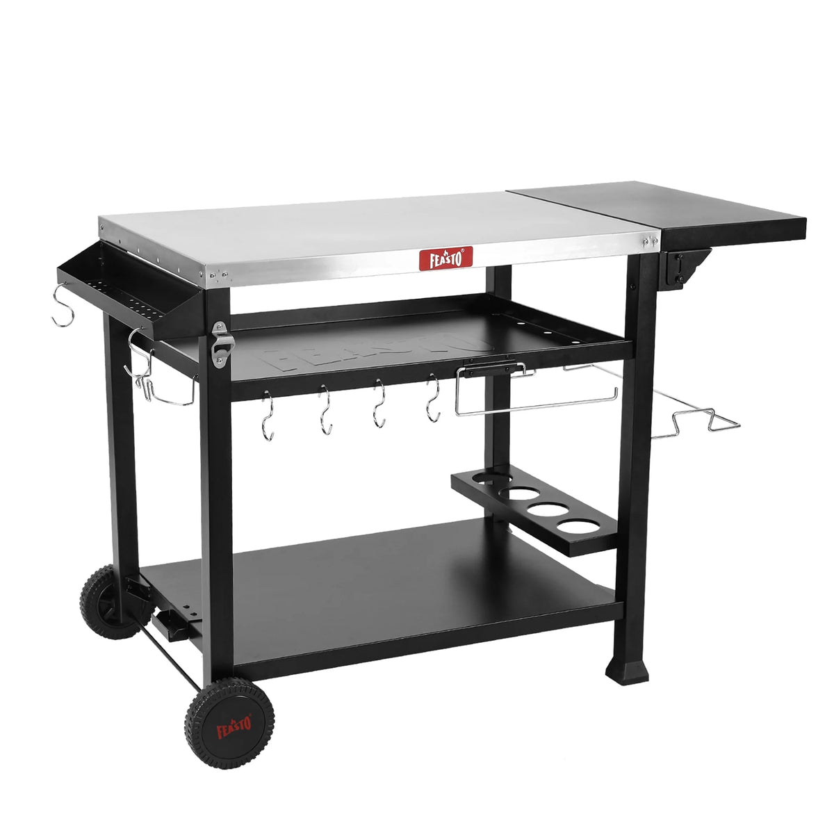 Stainless Steel 3-Shelf Movable Food Prep Cart Table D971